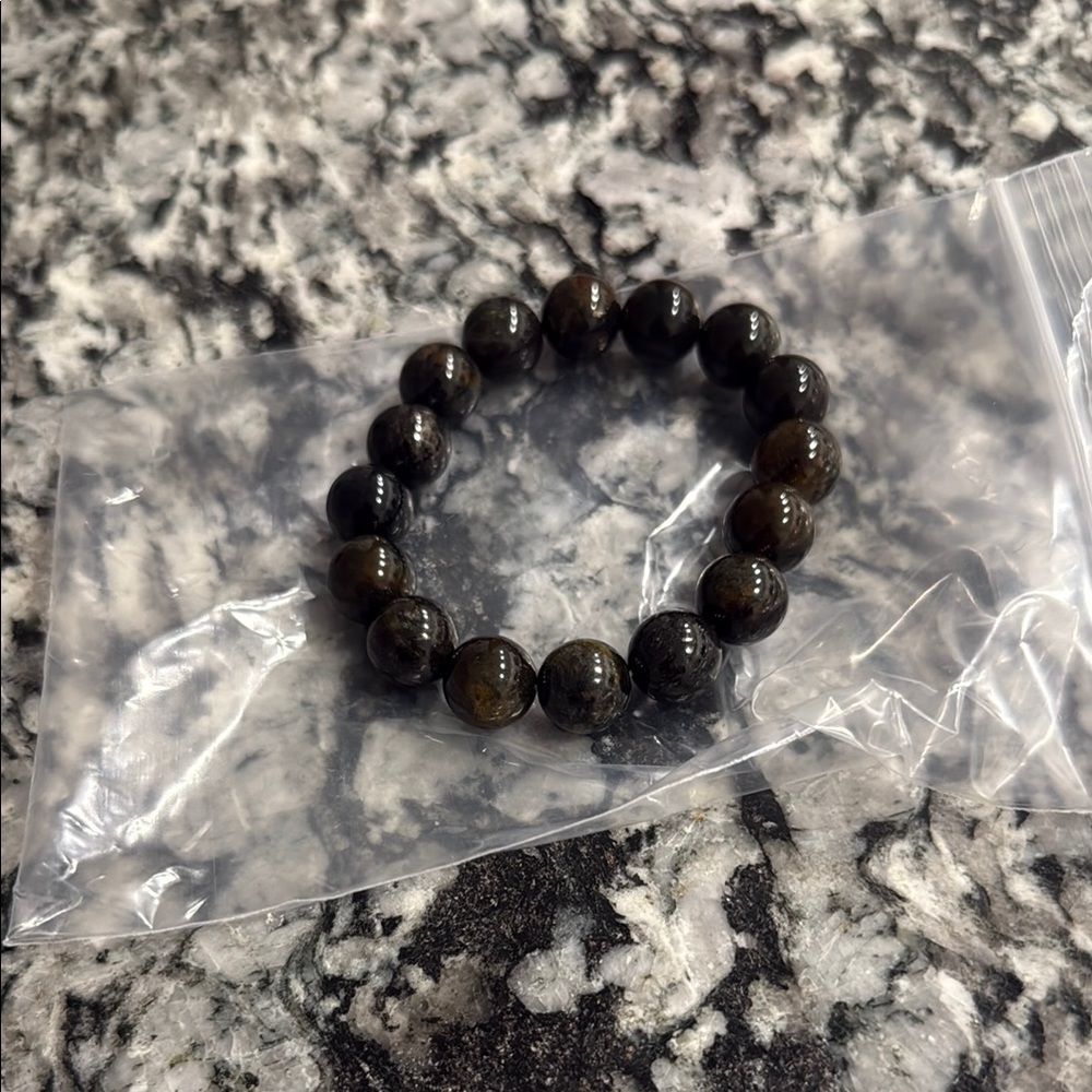 Men's Black Beaded Bracelet